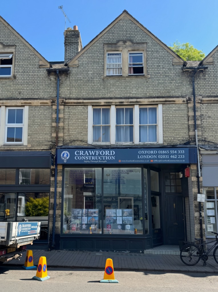 Crawford Construction Oxford storefront at 115 Walton Street