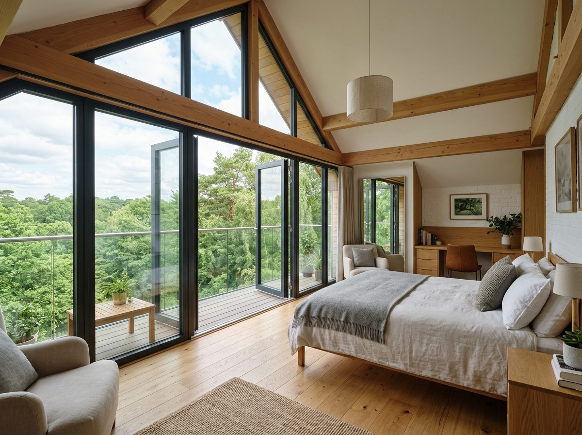 Completed dormer loft conversion with Juliette balcony on Thorncliffe Road, Summertown, Oxford — the type of project this cost calculator estimates
